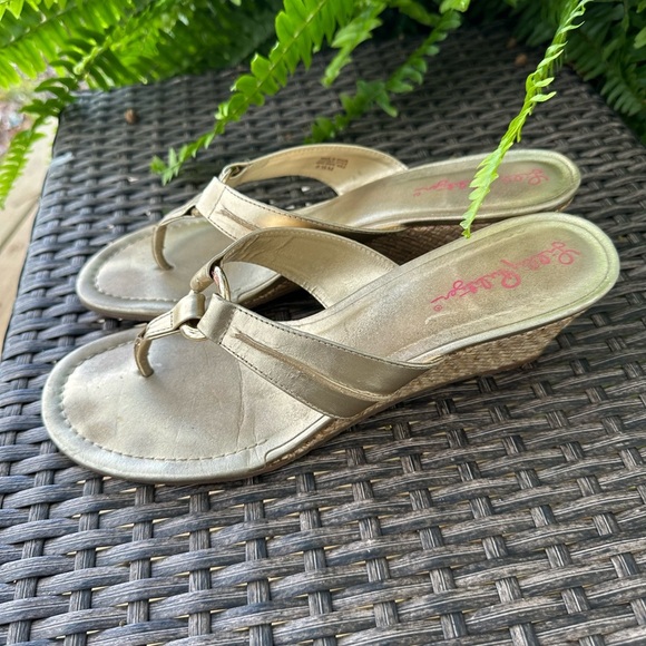 Lilly Pulitzer Shimmering Gold Sandals - Picture 4 of 6